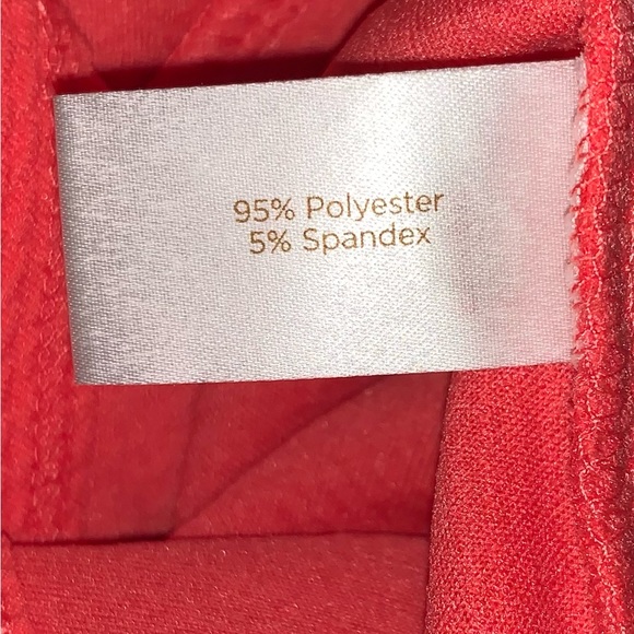 Decree Women’s Stretch Sheath Dress Faux Wrap Back Coral Orange Size Large - Picture 4 of 4